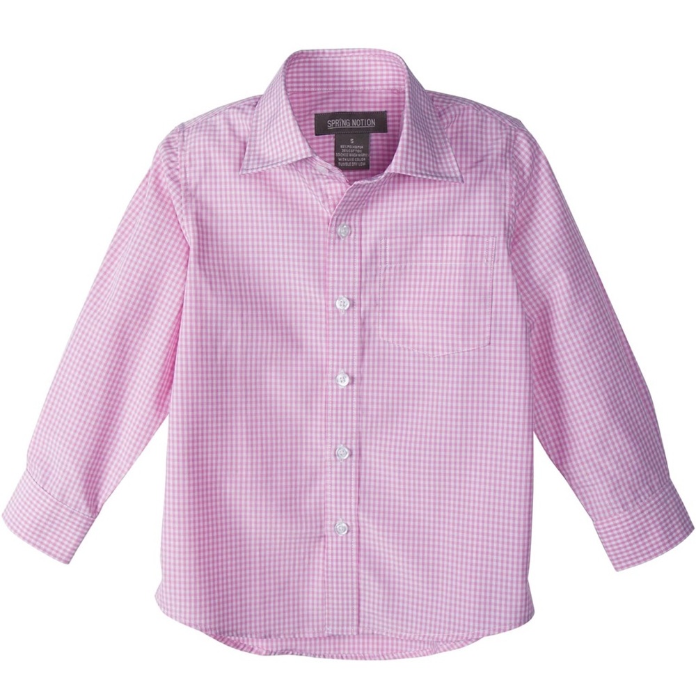 EUC Spring Notion Pink Gingham Button-Down Shirt - Size 4T - Easter!